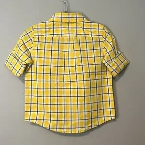 Janie and Jack Button Down Yellow Blue Striped Top Boys 18-24 months-NWT