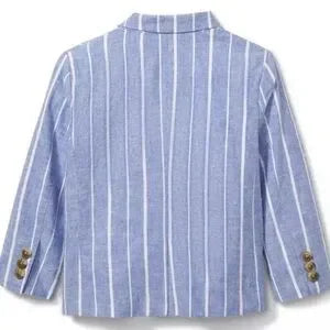 Janie & Jack Blue Striped Linen Blazer Boys Size 3